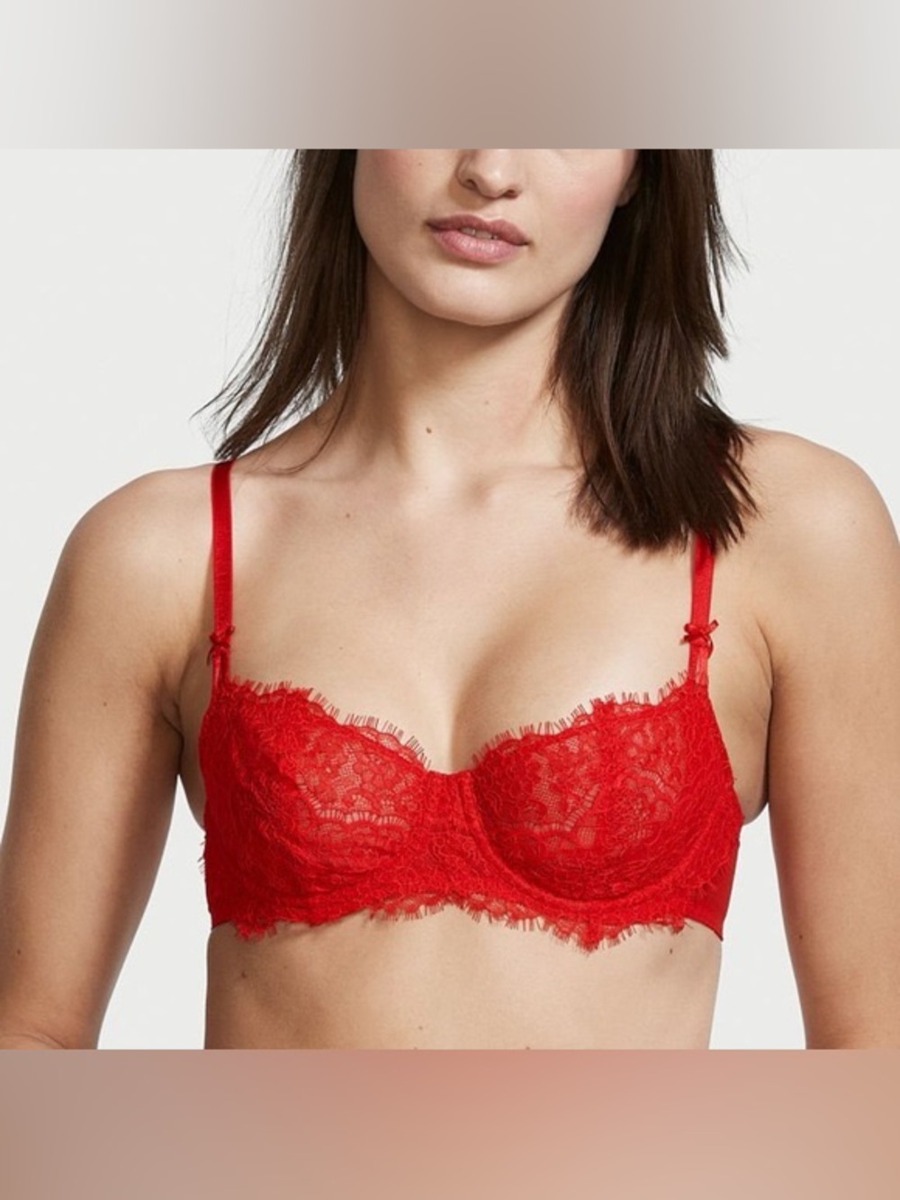 ❦ Dream Angels Red Lace Unlined Bra ❦ - Picture 3 of 9